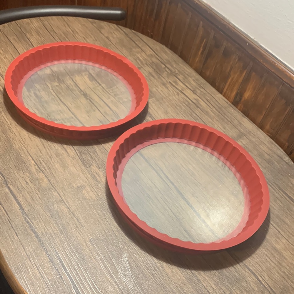 2pc glass bottom baking dish w/ removable silicone rim